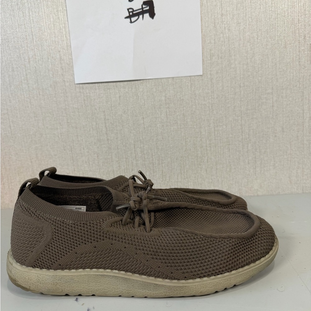 Itazero‎ Distinto Loafer Shoes Mens Size 8.5 A21M102 Khaki Slip On Brown